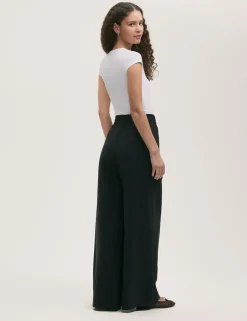 Drawstring Wide Leg Trousers