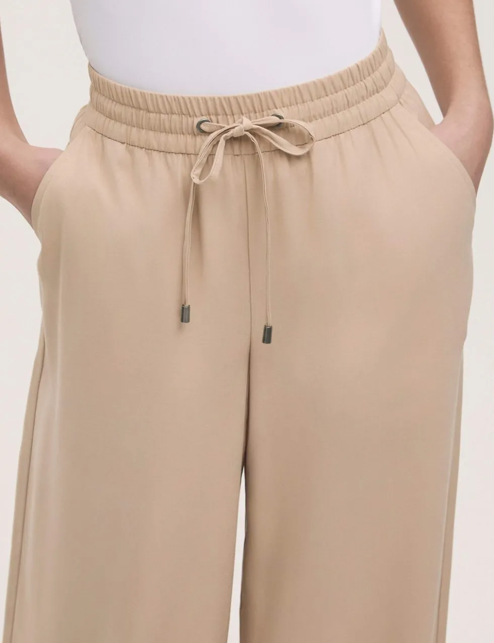 Drawstring Wide Leg Trousers
