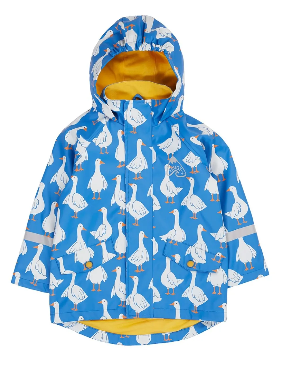 Duck Print Hooded Fleece Lined Raincoat (1-10 Yrs)