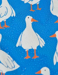 Duck Print Hooded Fleece Lined Raincoat (1-10 Yrs)