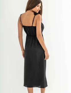 Dusk Satin & Lace Plunge Midi Chemise