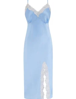 Dusk Satin and Lace Midi Chemise