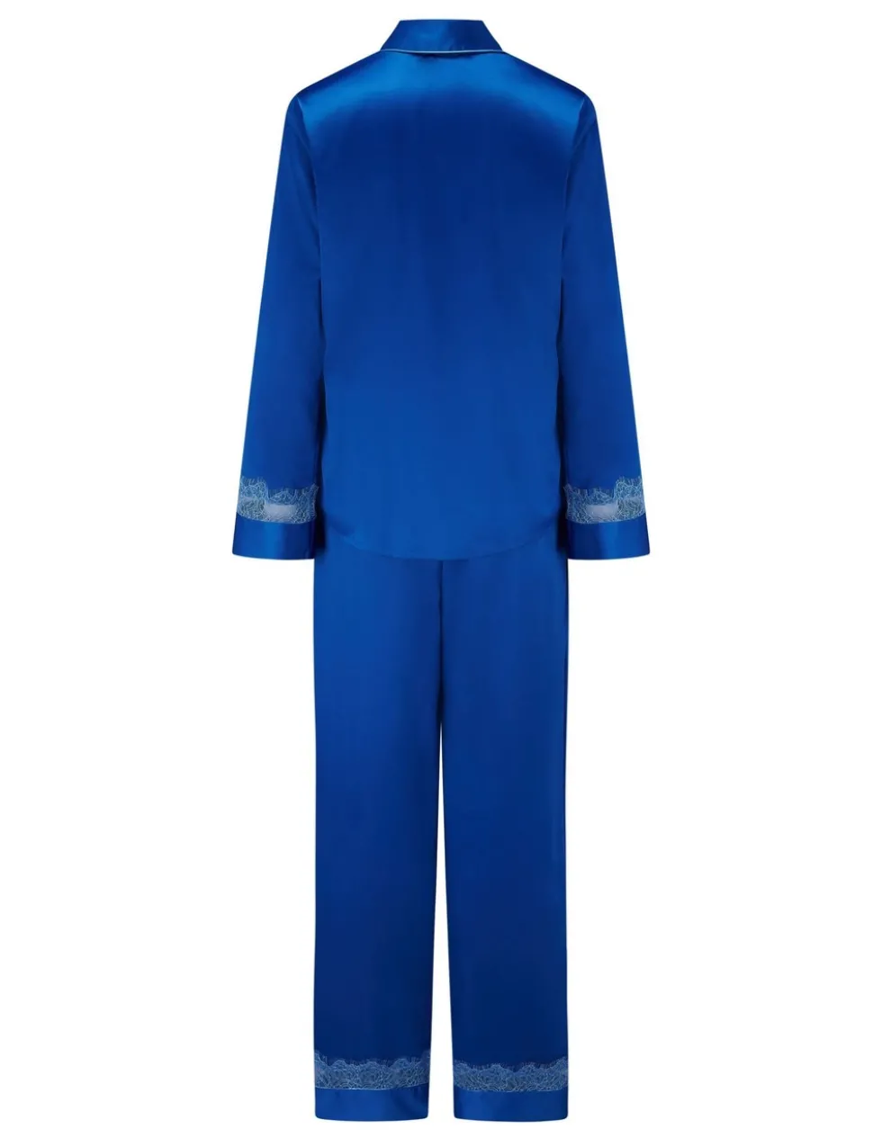 Dusk Satin and Lace Revere Collar Pyjama Set