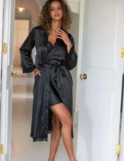 Dusk Satin Kimono Dressing Gown