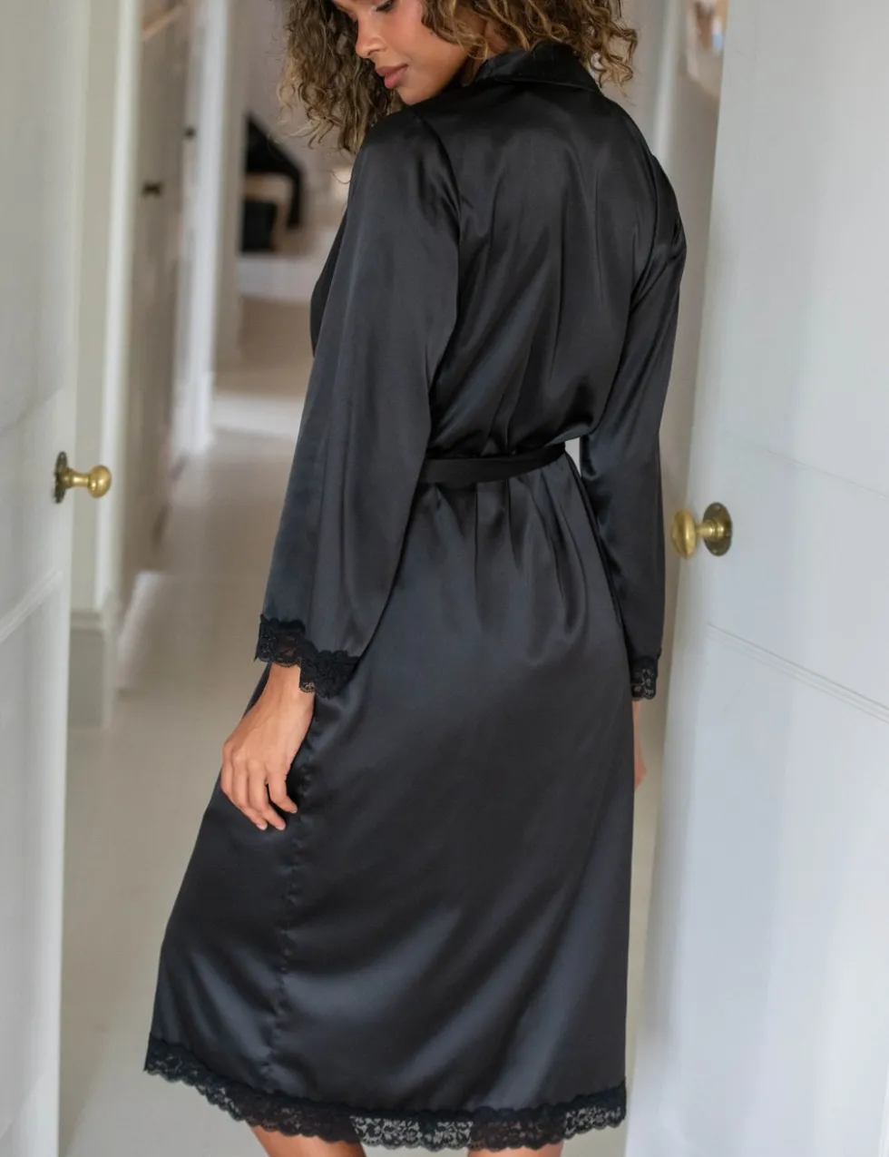 Dusk Satin Kimono Dressing Gown
