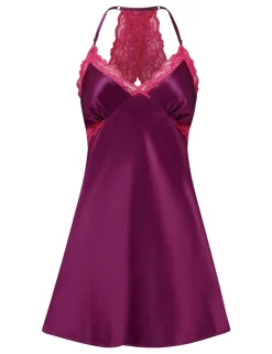 Dusk Satin Lace Trim Strappy Chemise