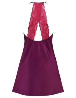 Dusk Satin Lace Trim Strappy Chemise