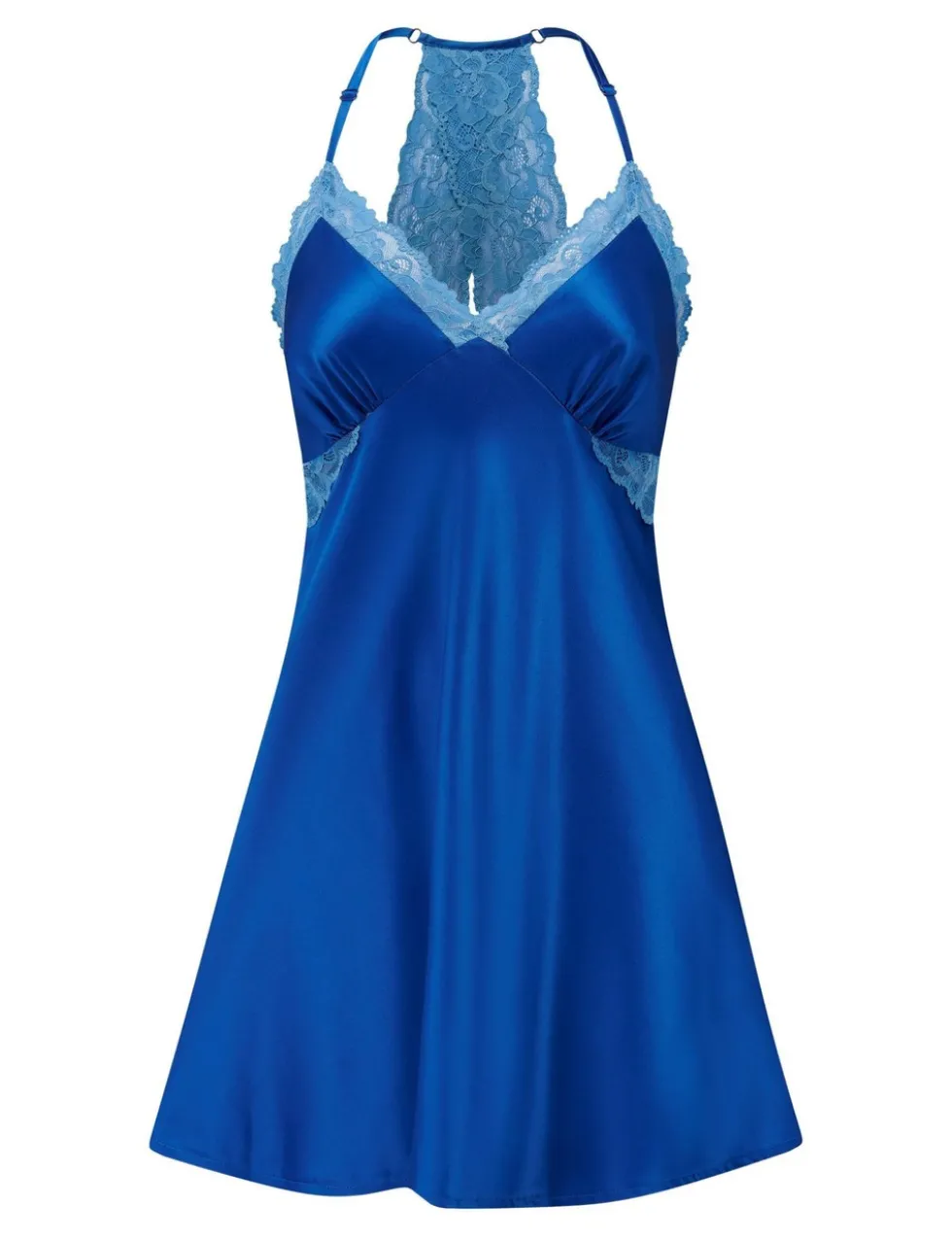 Dusk Satin Lace Trim Strappy Chemise