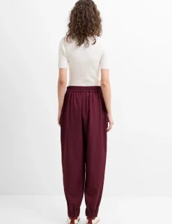 Elasticated Waist Barrel Leg Trousers