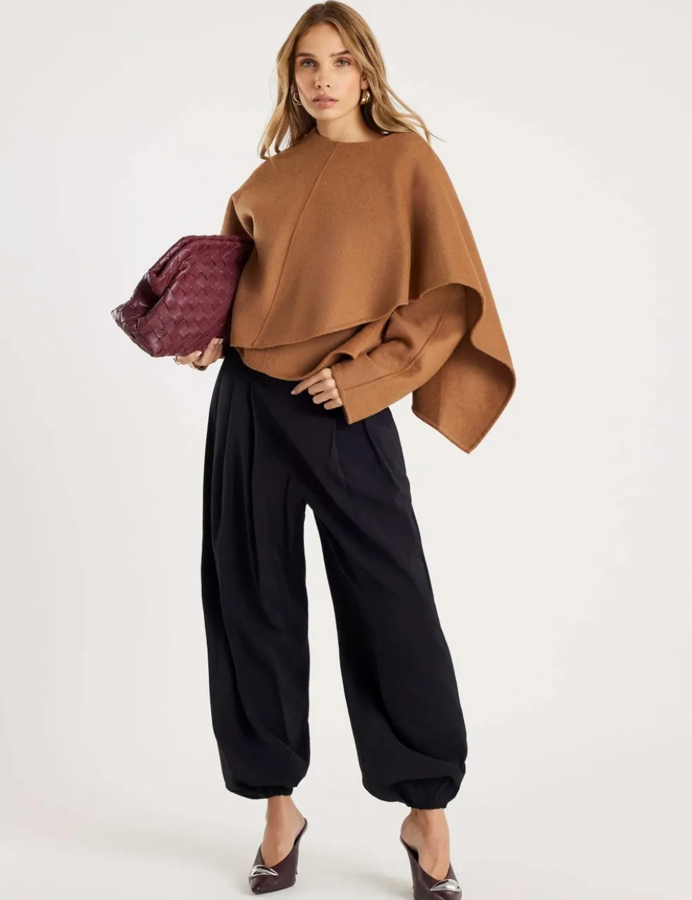 Elasticated Waist Cuffed Balloon Trousers
