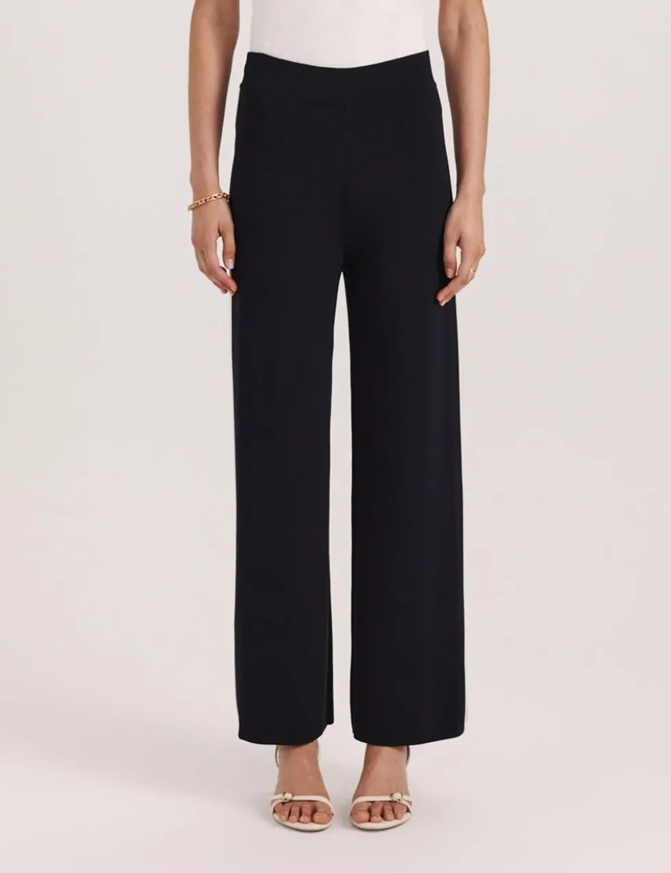 Elasticated Waist Straight Leg Trousers