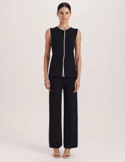 Elasticated Waist Straight Leg Trousers