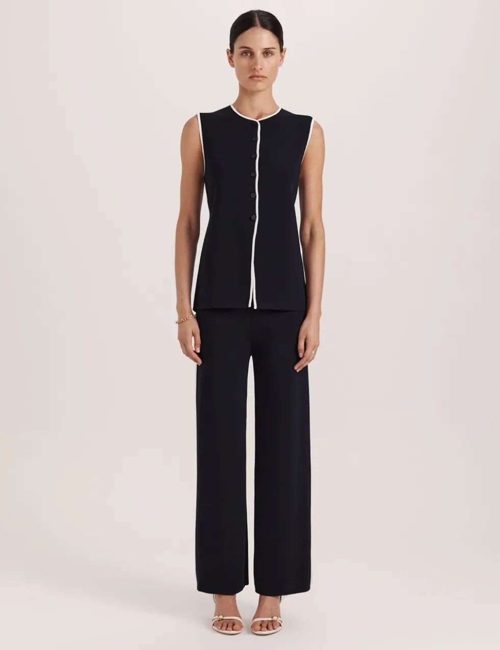 Elasticated Waist Straight Leg Trousers