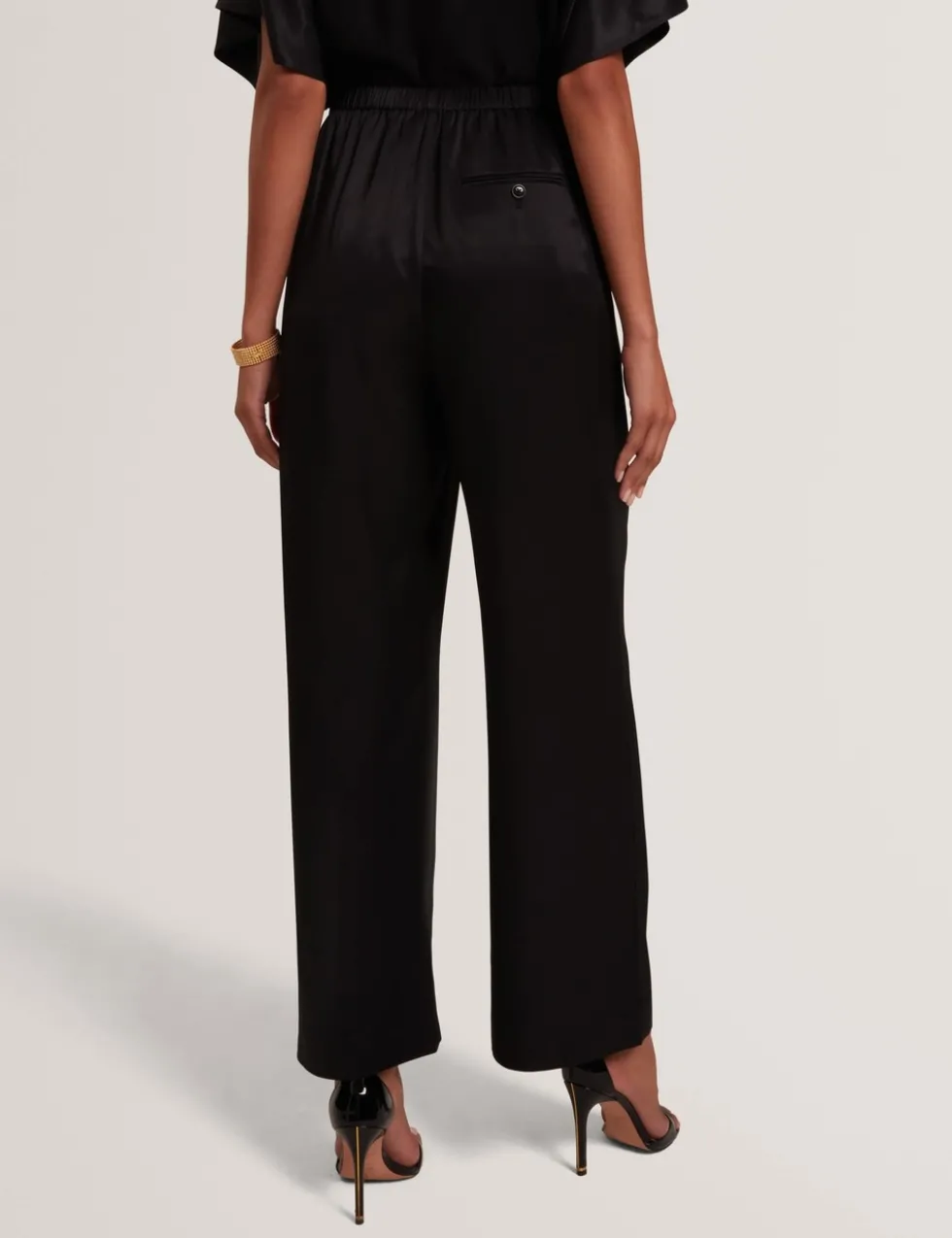 Elasticated Waist Straight Leg Trousers