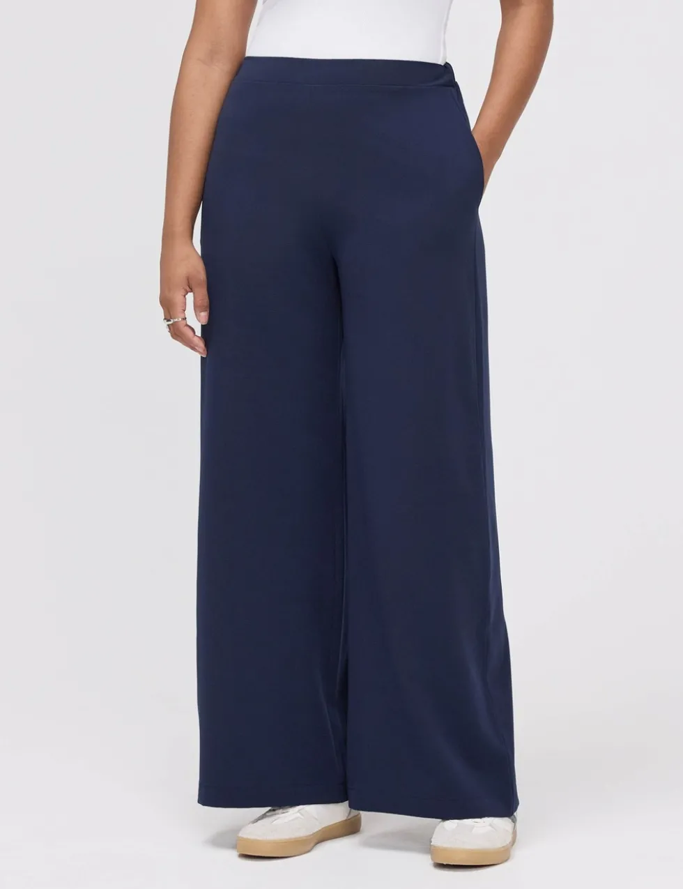 Elasticated Waist Wide Leg Trousers