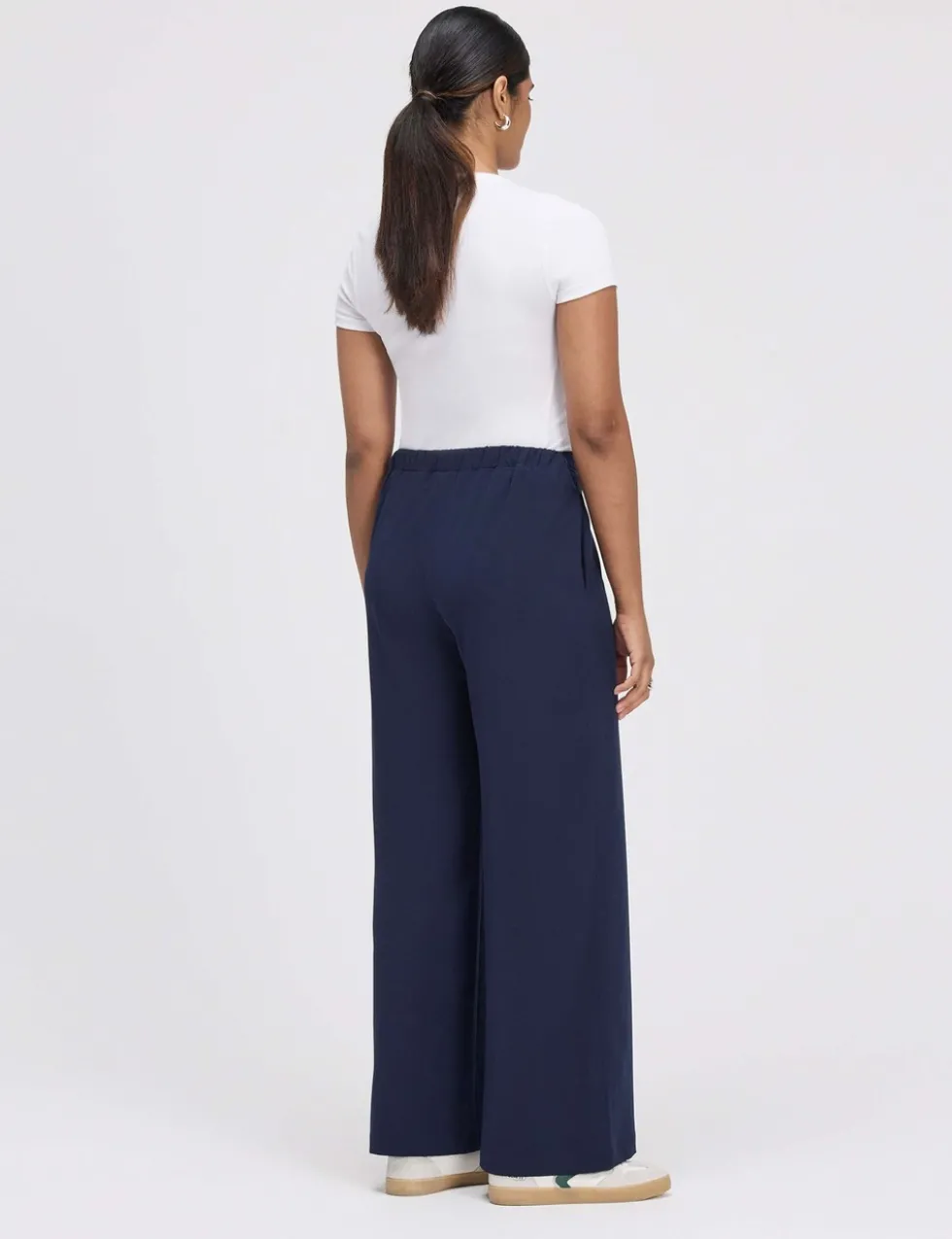 Elasticated Waist Wide Leg Trousers