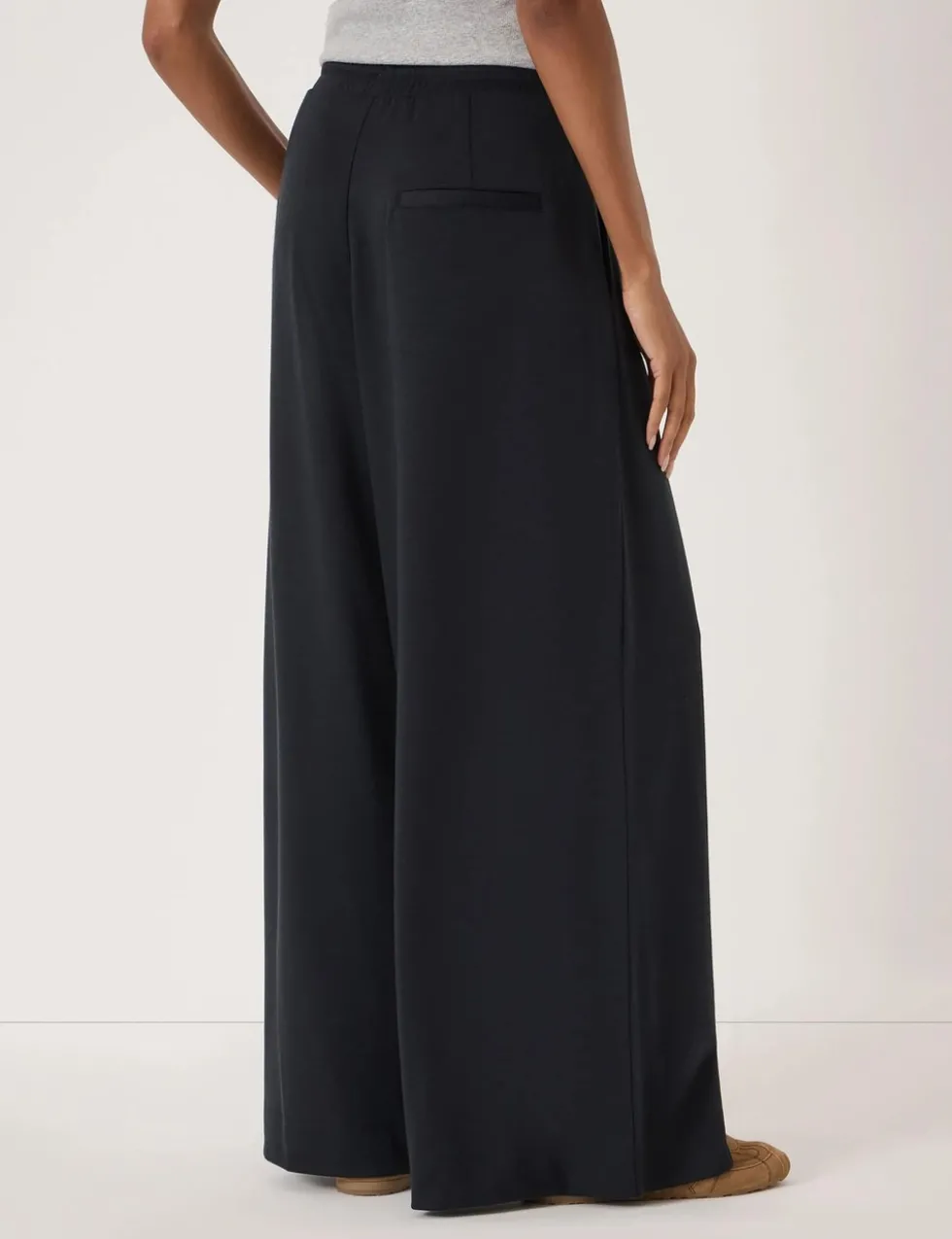 Elasticated Waist Wide Leg Trousers