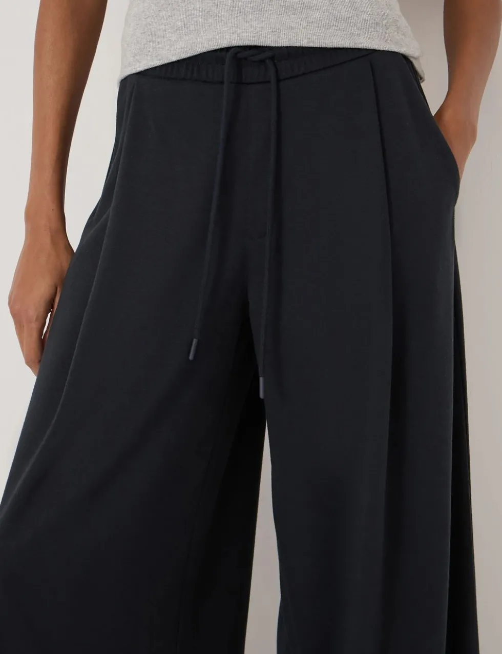 Elasticated Waist Wide Leg Trousers