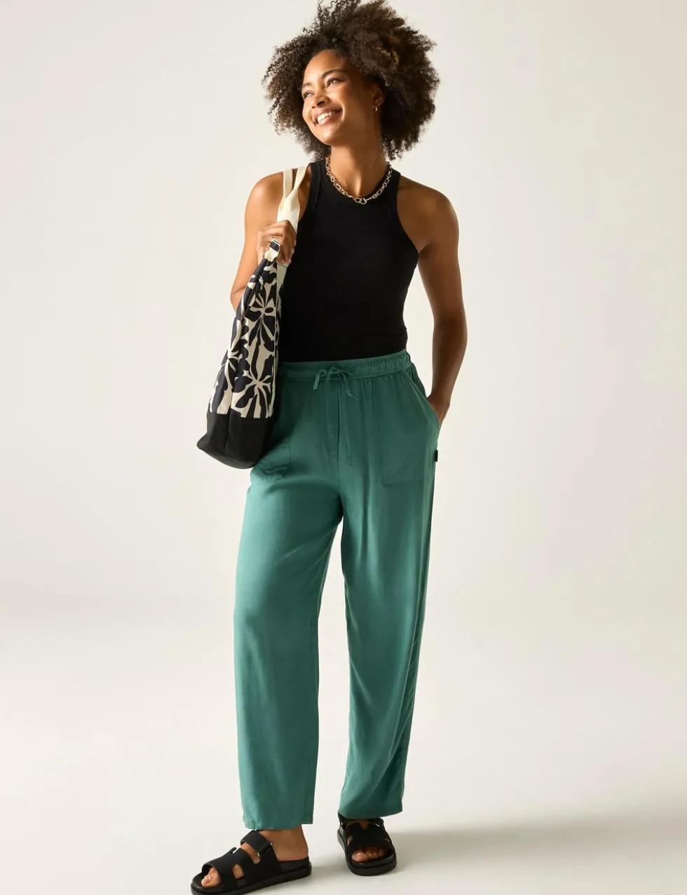 Elbrie Drawstring Straight Leg Trousers