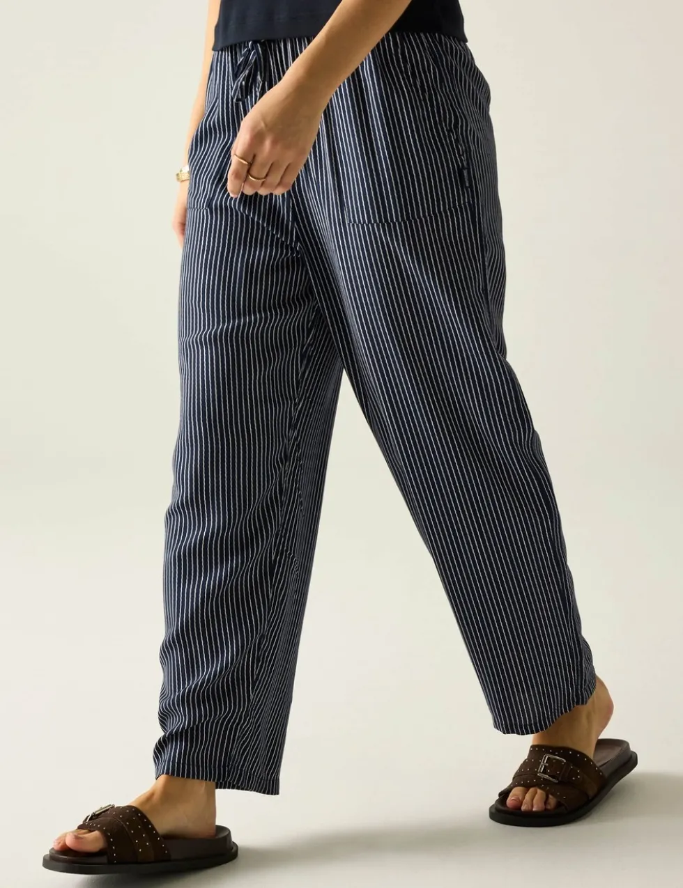 Elbrie Striped Straight Leg Trousers