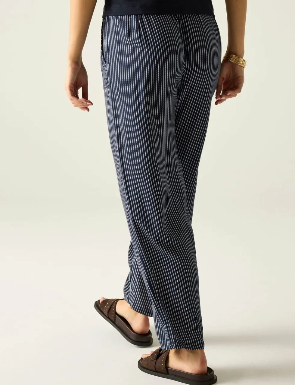 Elbrie Striped Straight Leg Trousers