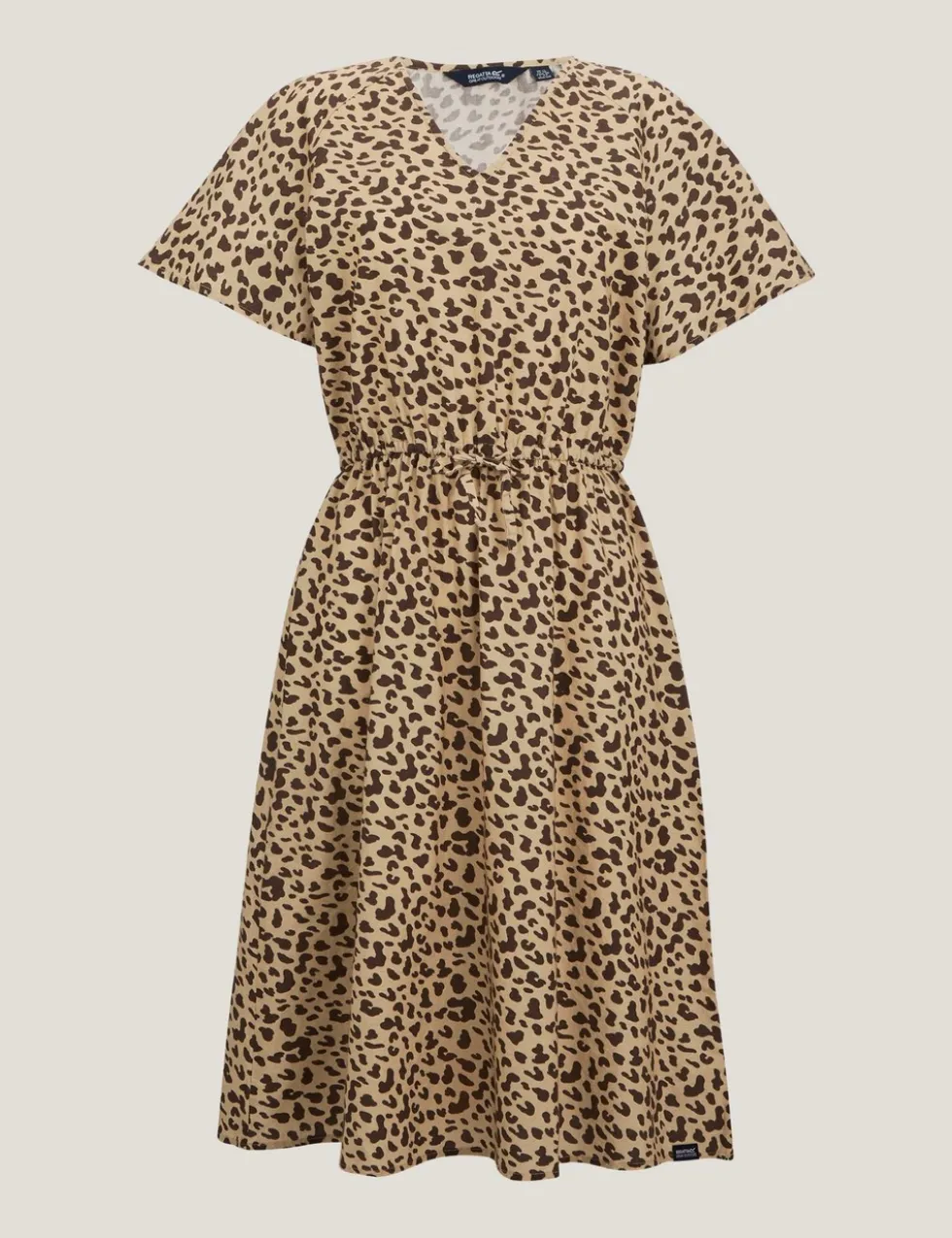 Elona Pure Cotton Animal Print V-Neck Dress