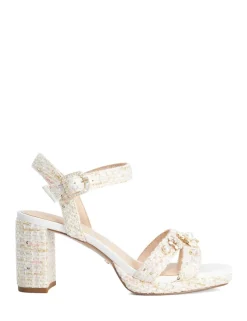 Embellished Ankle Strap Block Heel Sandals