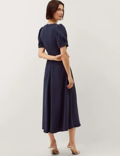 Embellished Bow Detail Midi Tea Dress