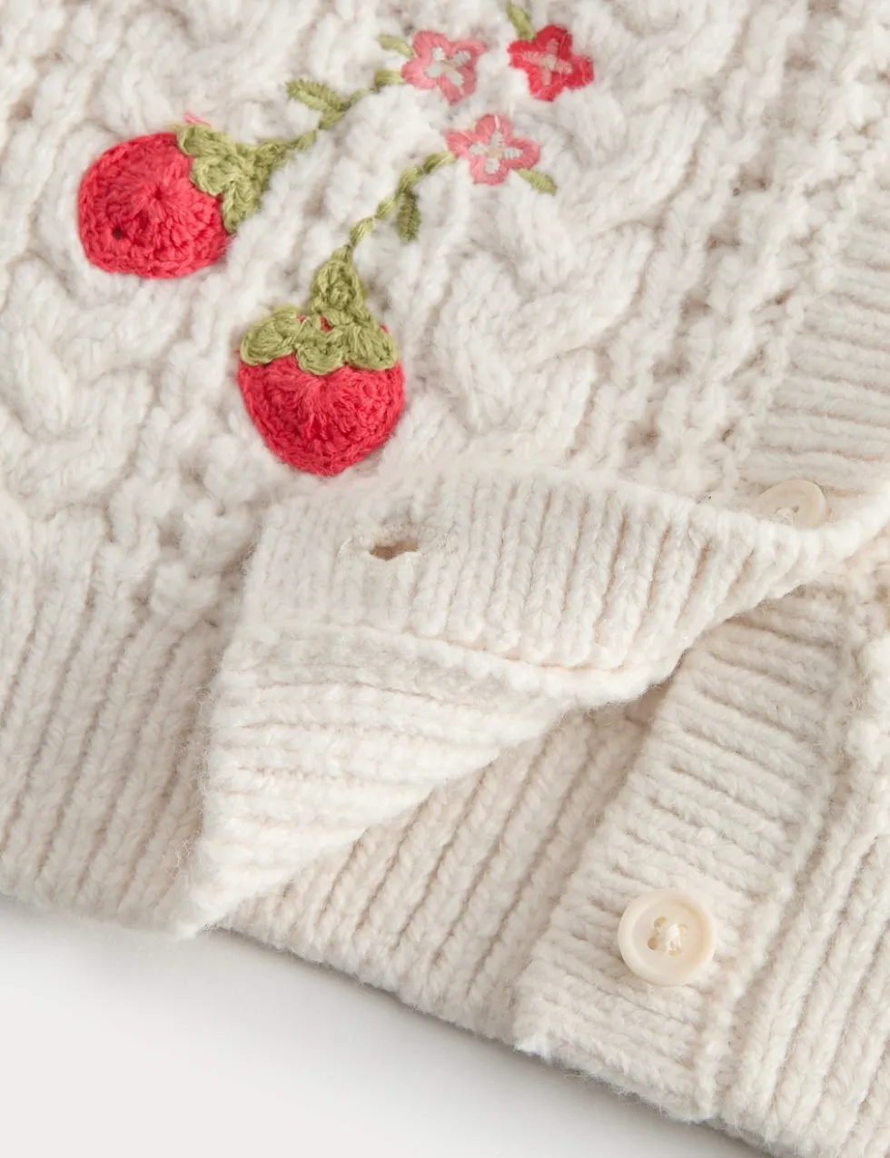 Embellished Chunky Knitted Cardigan (2-8 Yrs)