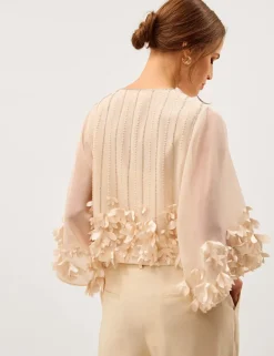 Embellished Collarless Jacket