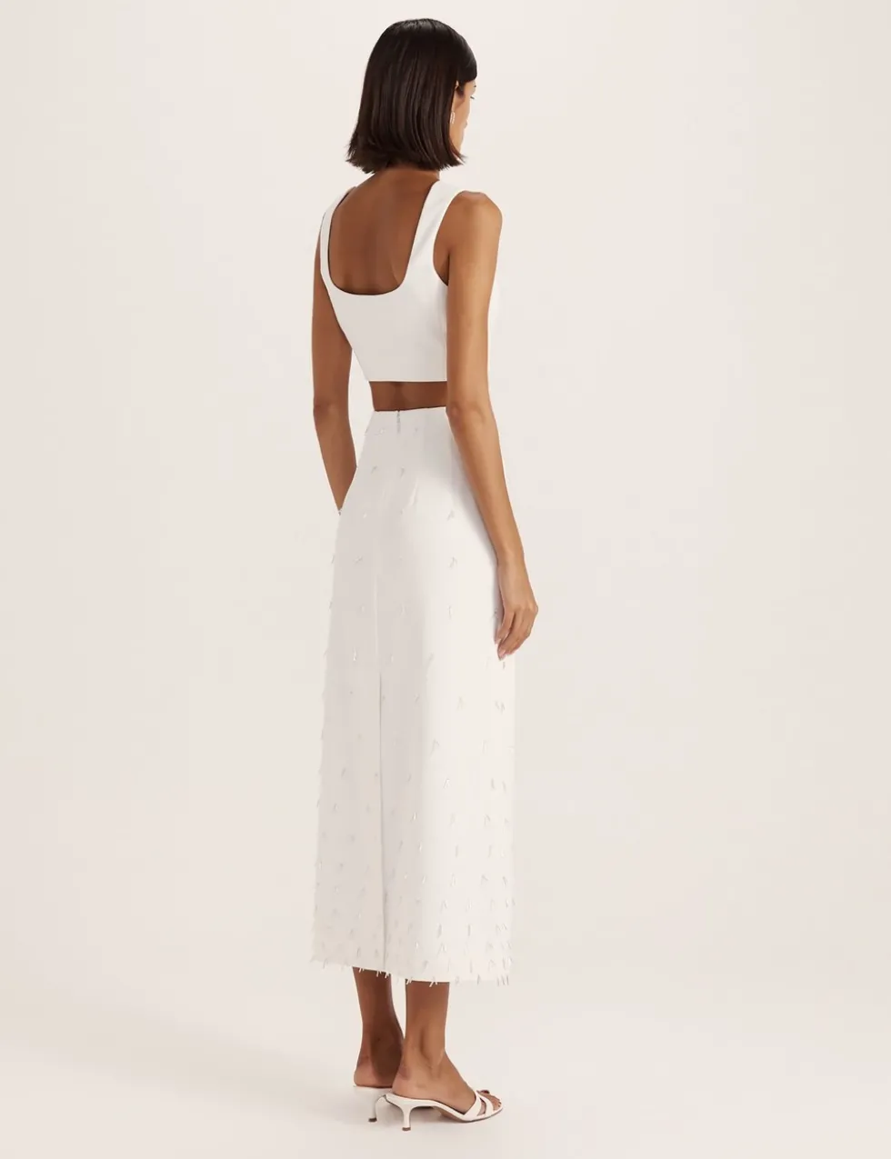 Embellished Midi A-Line Skirt