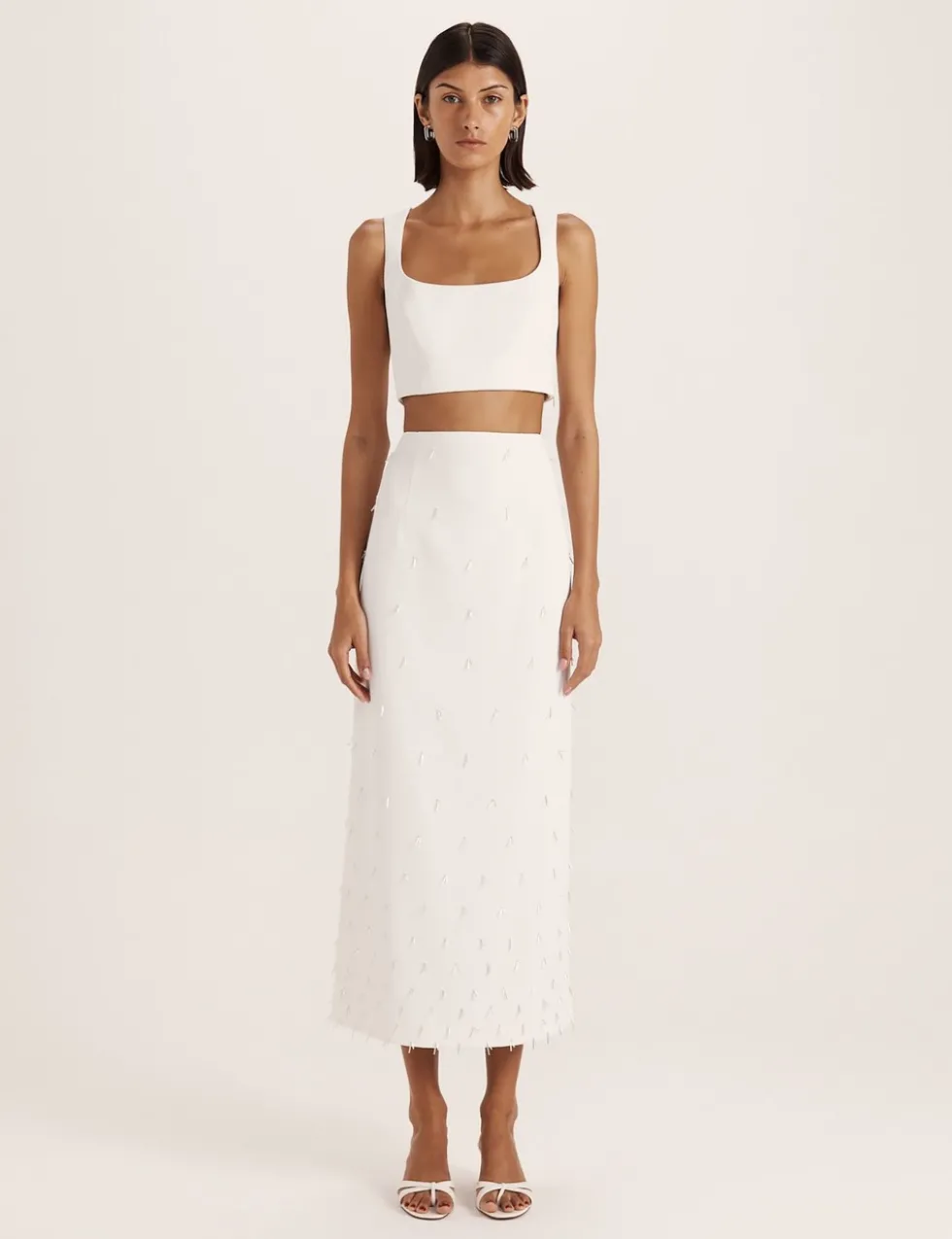 Embellished Midi A-Line Skirt