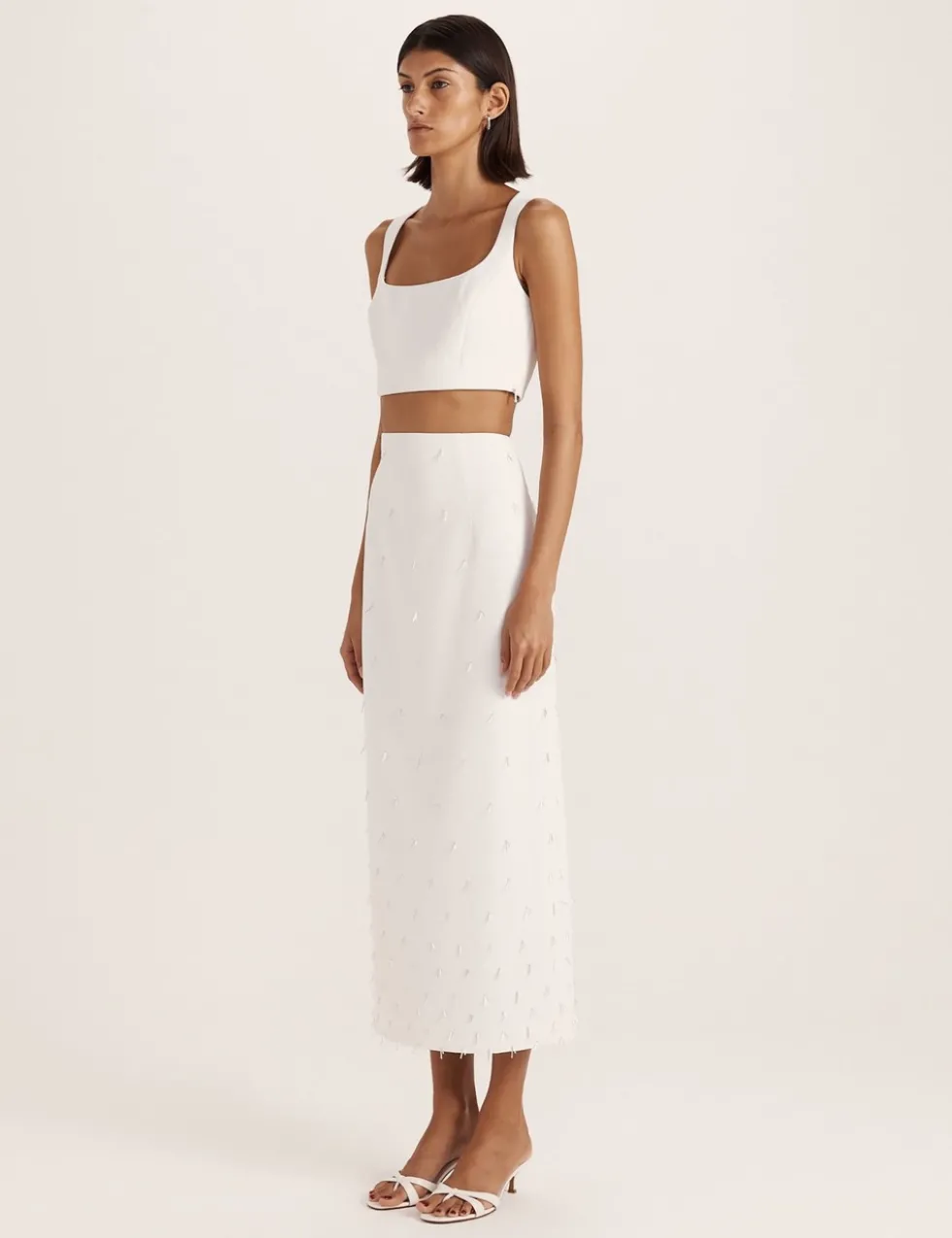 Embellished Midi A-Line Skirt