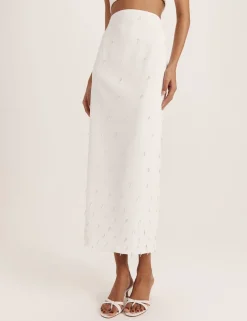 Embellished Midi A-Line Skirt