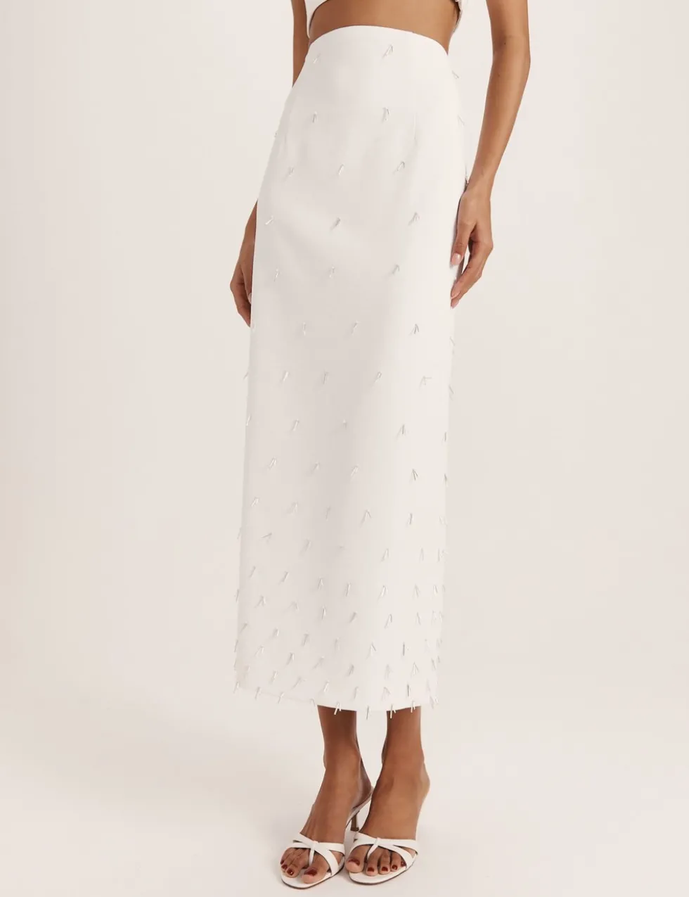 Embellished Midi A-Line Skirt