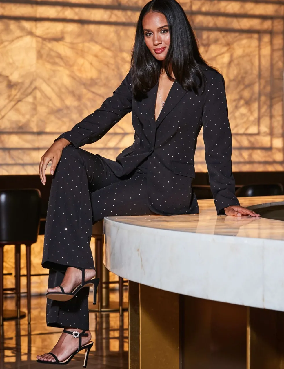 Embellished Single Breasted Blazer