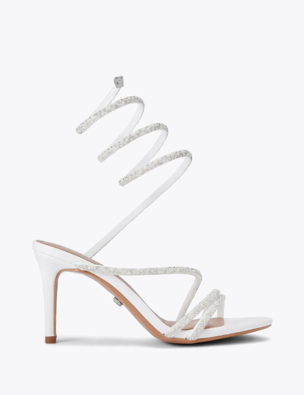 Embellished Spiral Strap Stiletto Heels