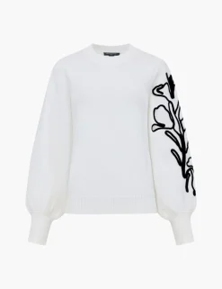 Embroidered Crew Neck Jumper