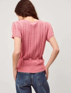 Embroidered Floral V-Neck Jumper