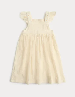 Embroidered Textured Frill Detail Dress (2-8 Yrs)