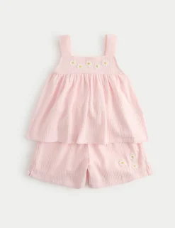 Embroidered Textured Jersey Outfit (2-8 Yrs)