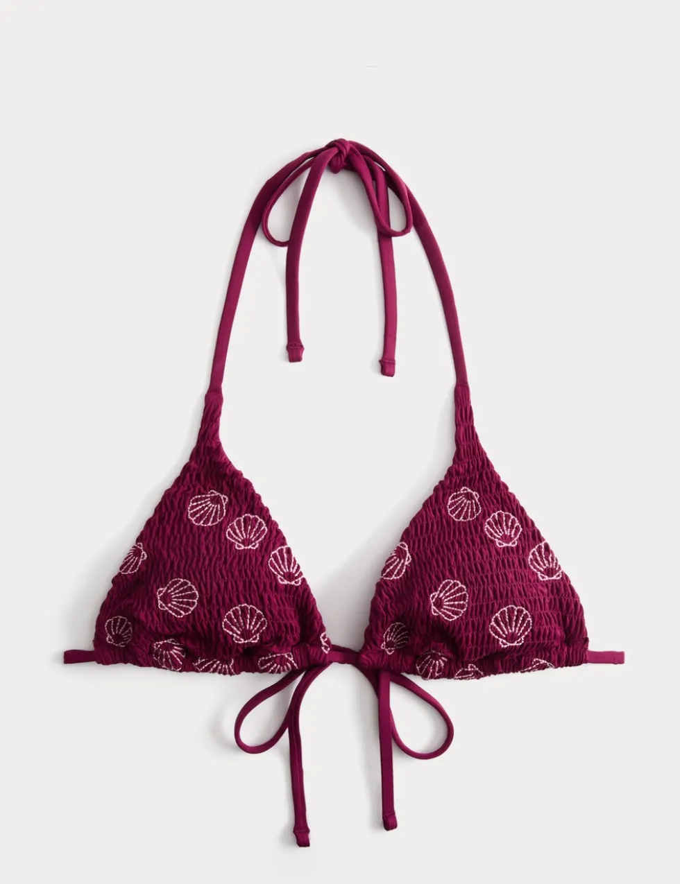 Embroidered Triangle Bikini Top
