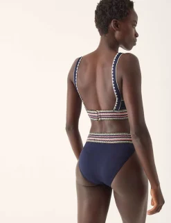 Embroidered Triangle Bikini Top