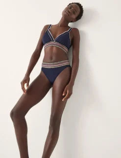 Embroidered Triangle Bikini Top