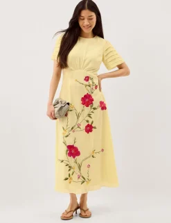 EmbroideredMidi Tea Dress