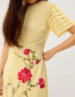 EmbroideredMidi Tea Dress