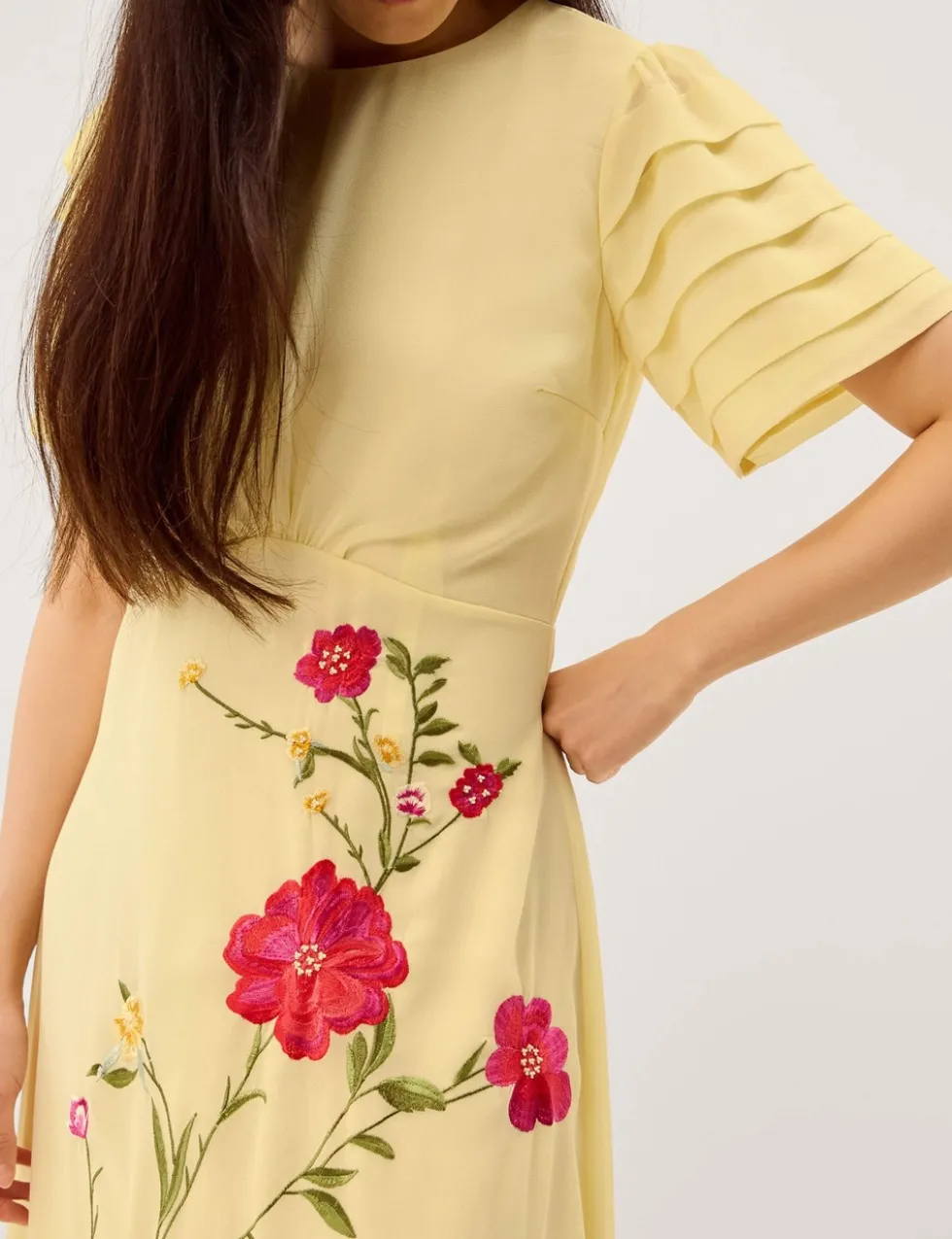 EmbroideredMidi Tea Dress