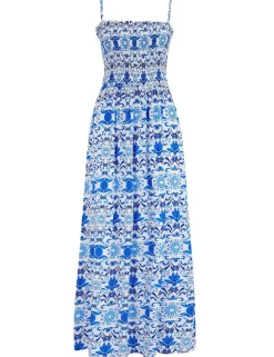 Emma Strapless Shirred Maxi Beach Dress