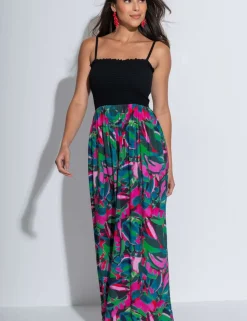Emma Strapless Shirred Maxi Beach Dress