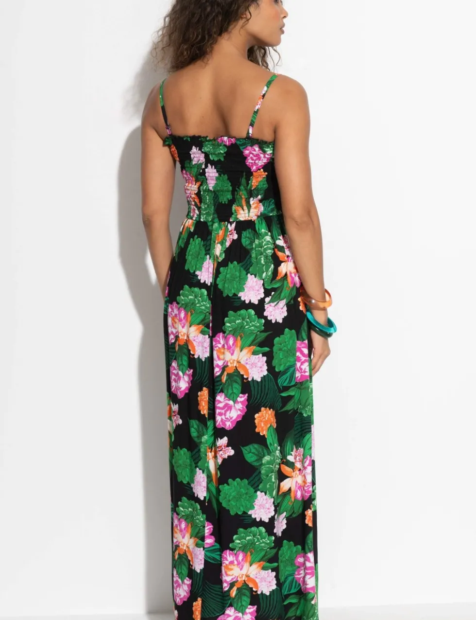 Emma Strapless Shirred Maxi Beach Dress